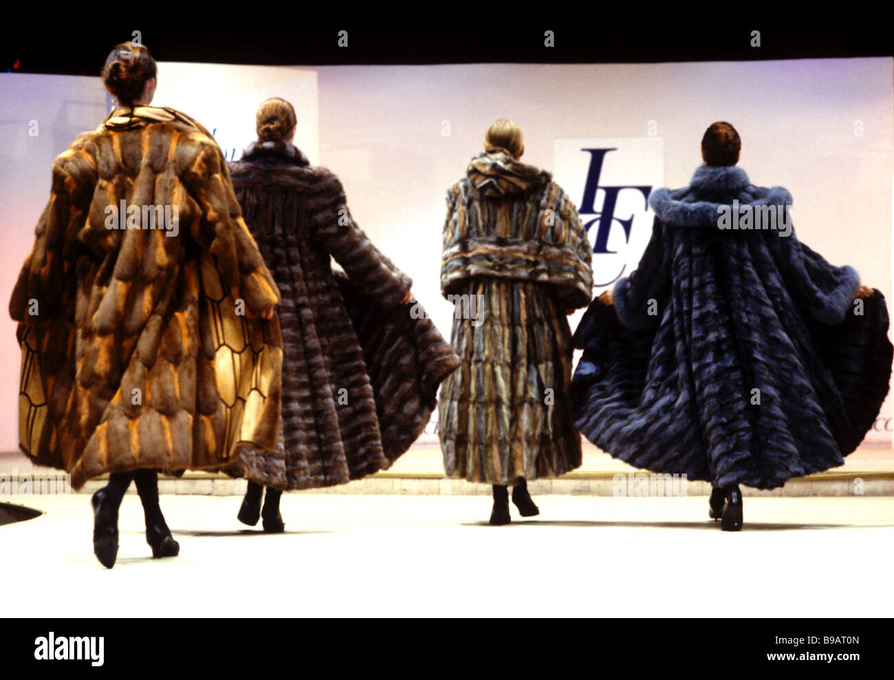 Moscow fashion designer Irina Krutikova s fur coats on show Stock ...