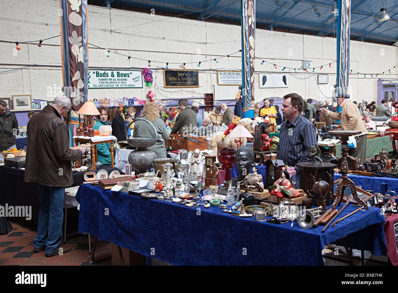 Flea market Abergavenny Wales UK Stock Photo, Royalty Free Image