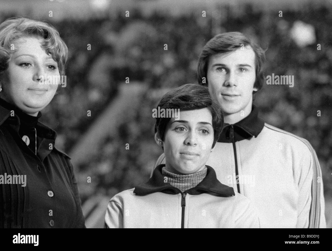 Irina Rodnina center and Alexander Zaitsev right members of the Stock ...