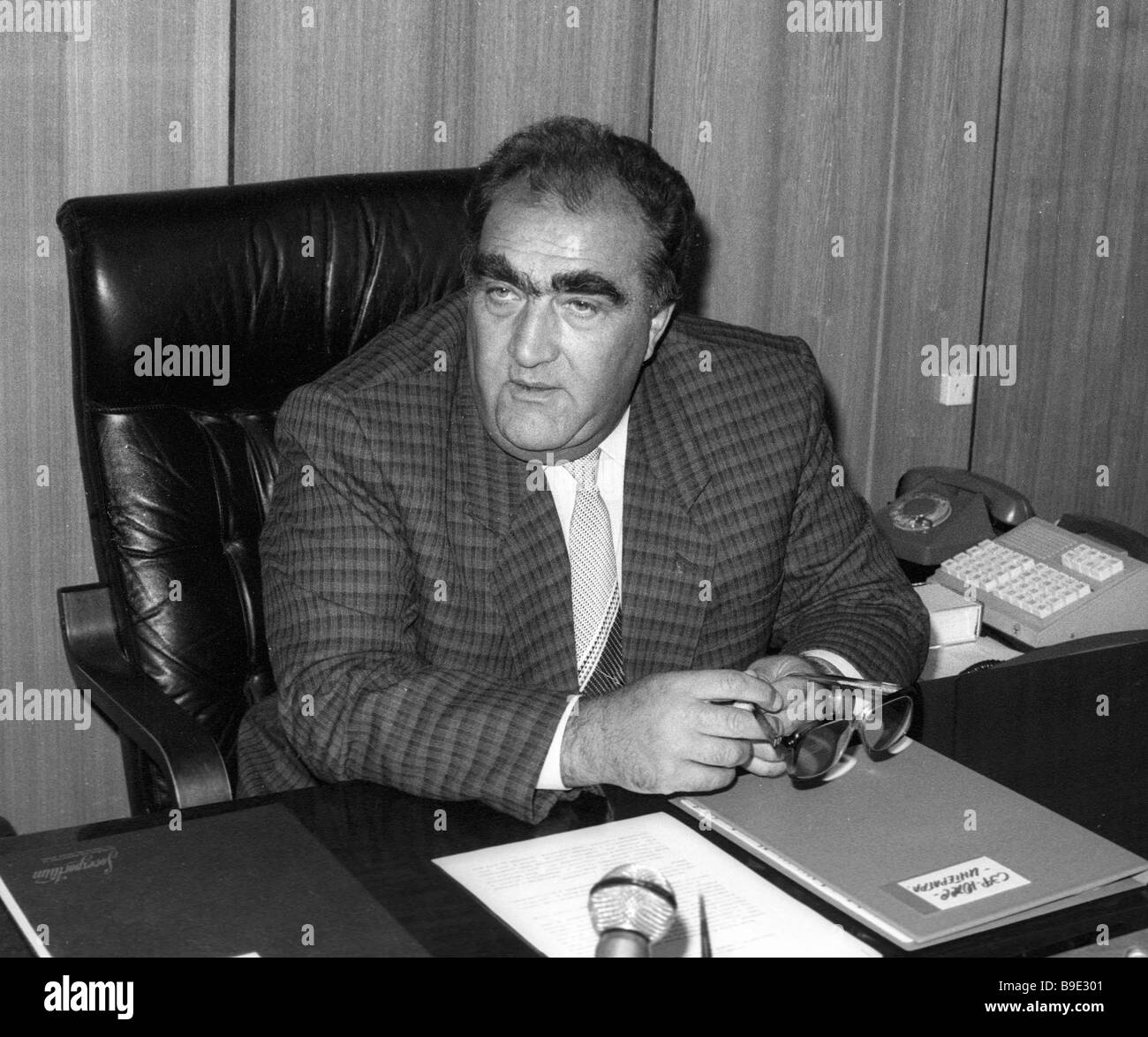 Oleg Rudnev general director of Sovexportfilm foreign trade Stock Photo