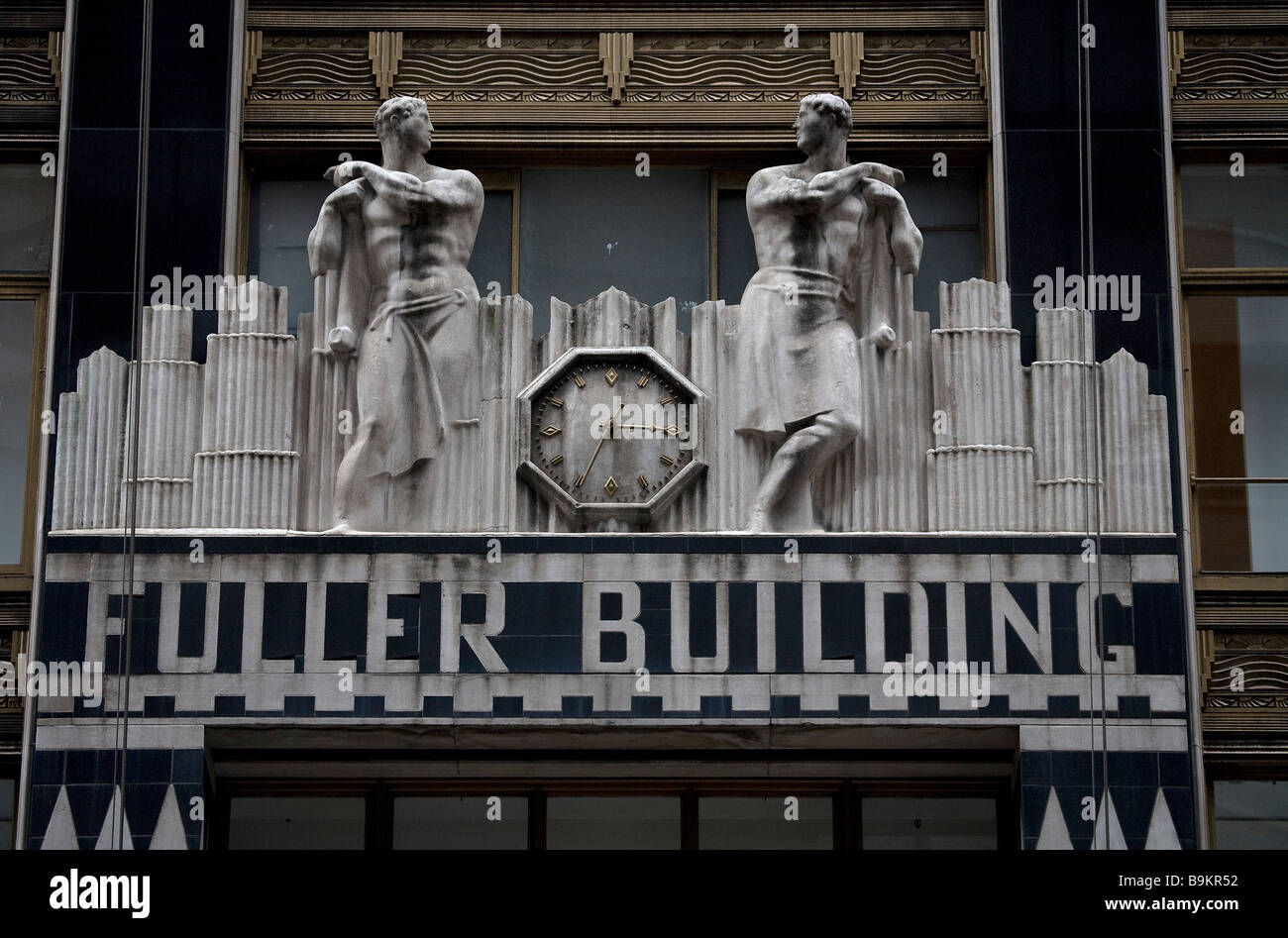 united states, new york city, manhattan, fuller building with art united states, new york city, manhattan, fuller building with art