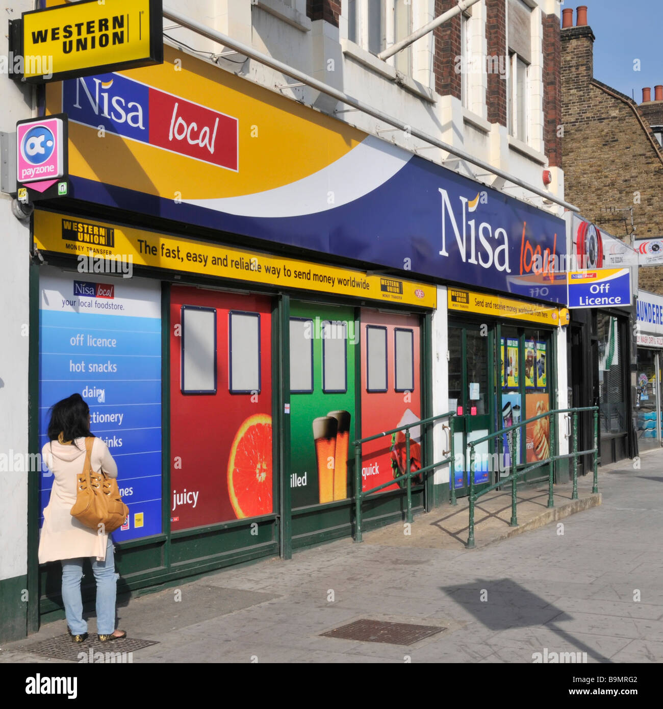 Nisa local convenience store shopfront with wheelchair access Stock