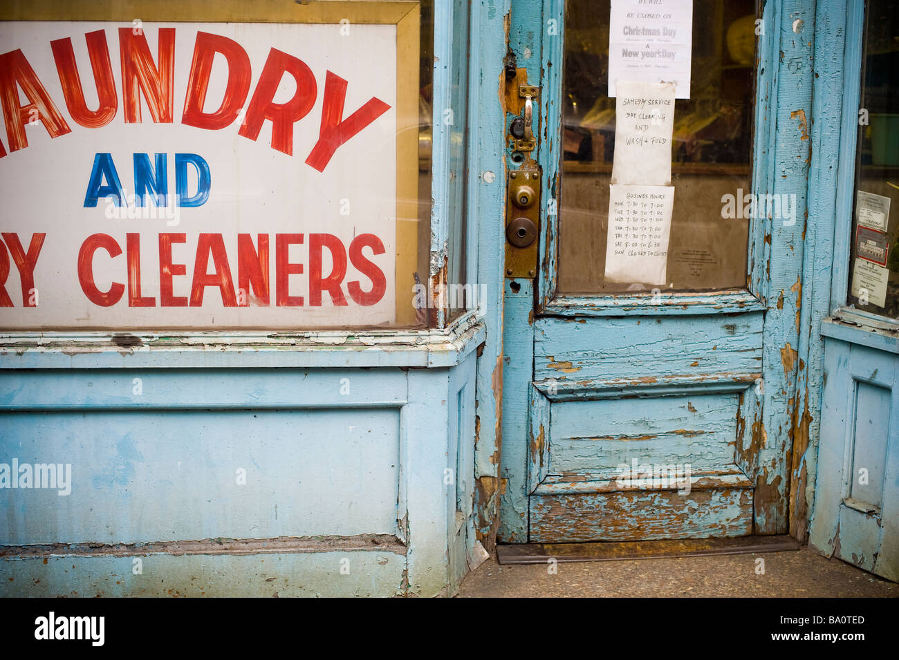 Rundown laundry dry cleaners. Manhattan New York City, NYC, United