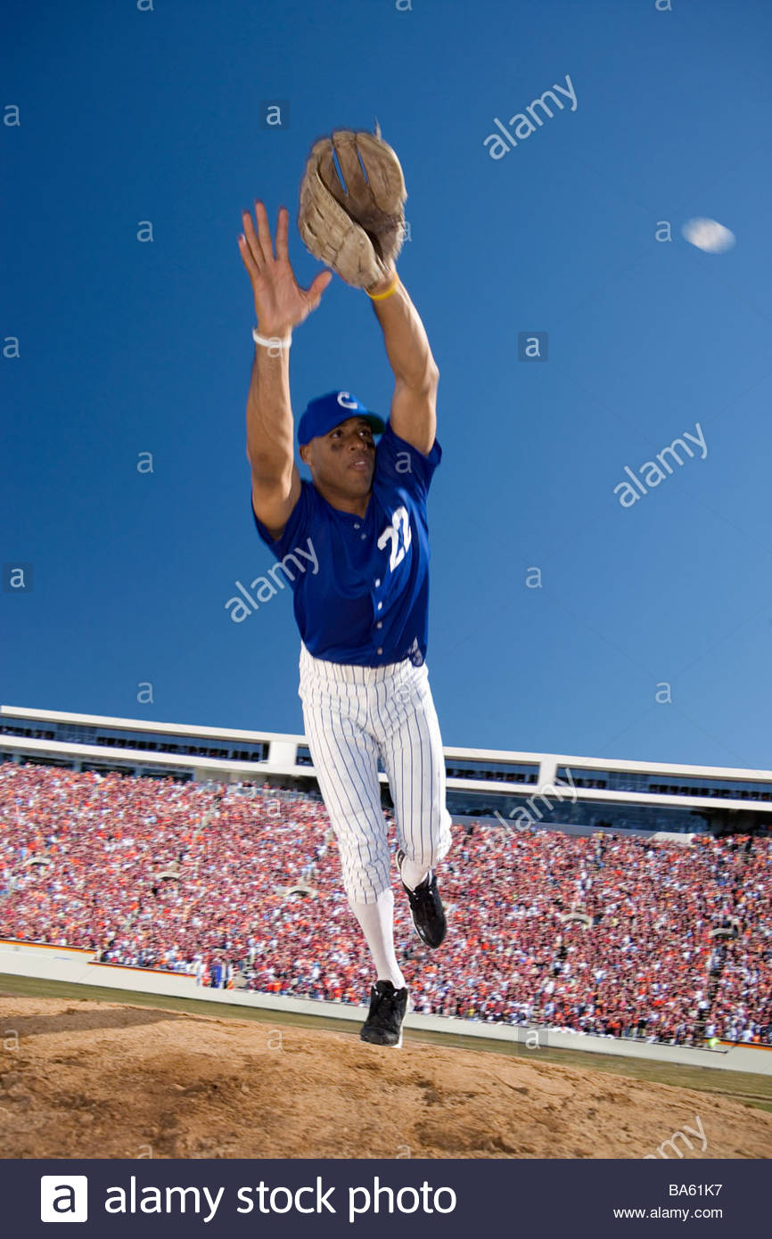 Baseball player reaching to catch baseball Stock Photo, Royalty Free Image 23489963 Alamy