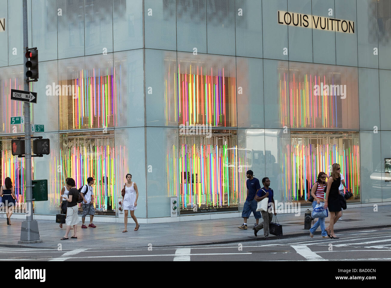 United States, New York city, Manhattan, 5th Avenue, Louis Vuitton Stock Photo, Royalty Free ...