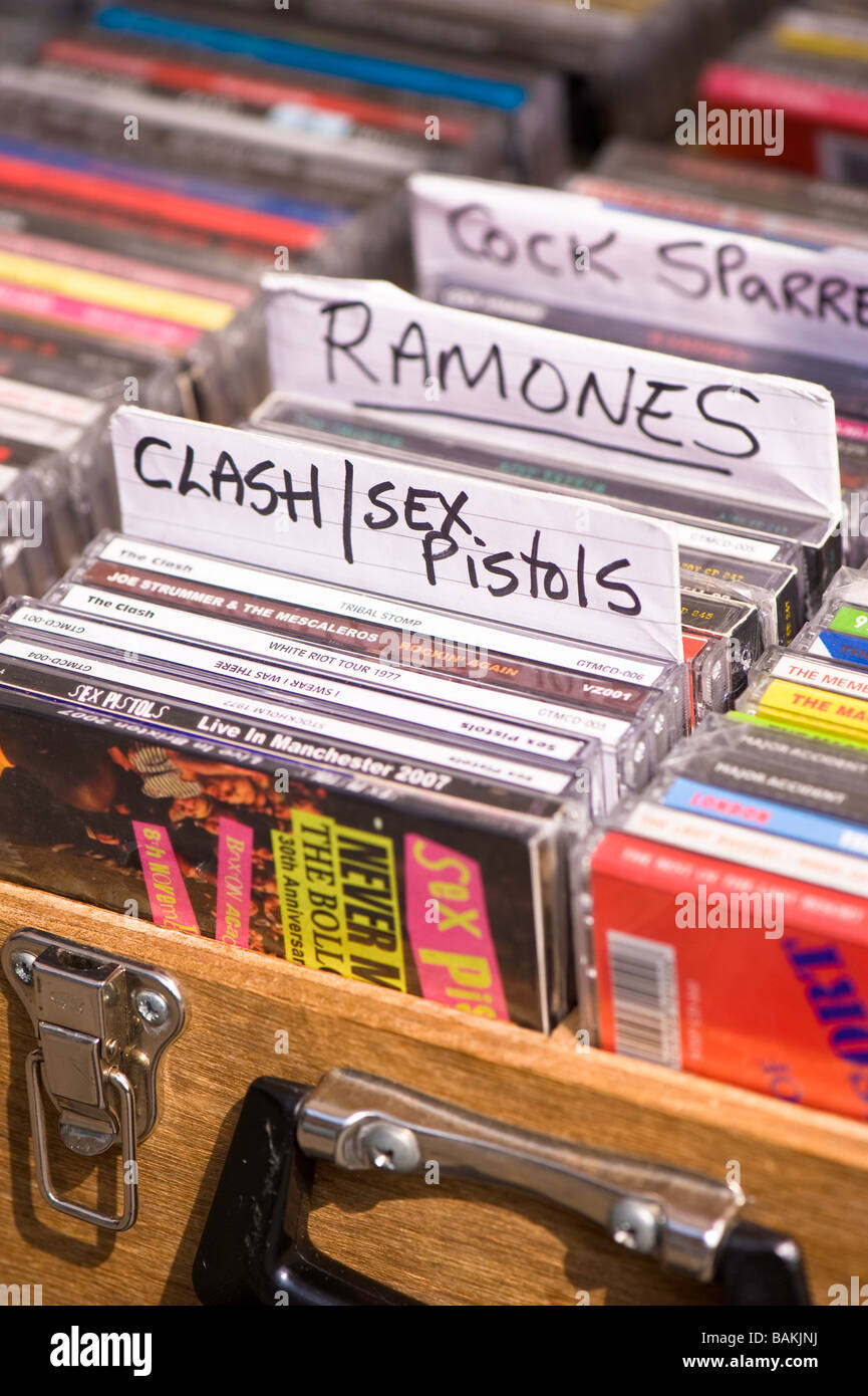Secondhand Record Stall In Market By Camden Lock Camden Town