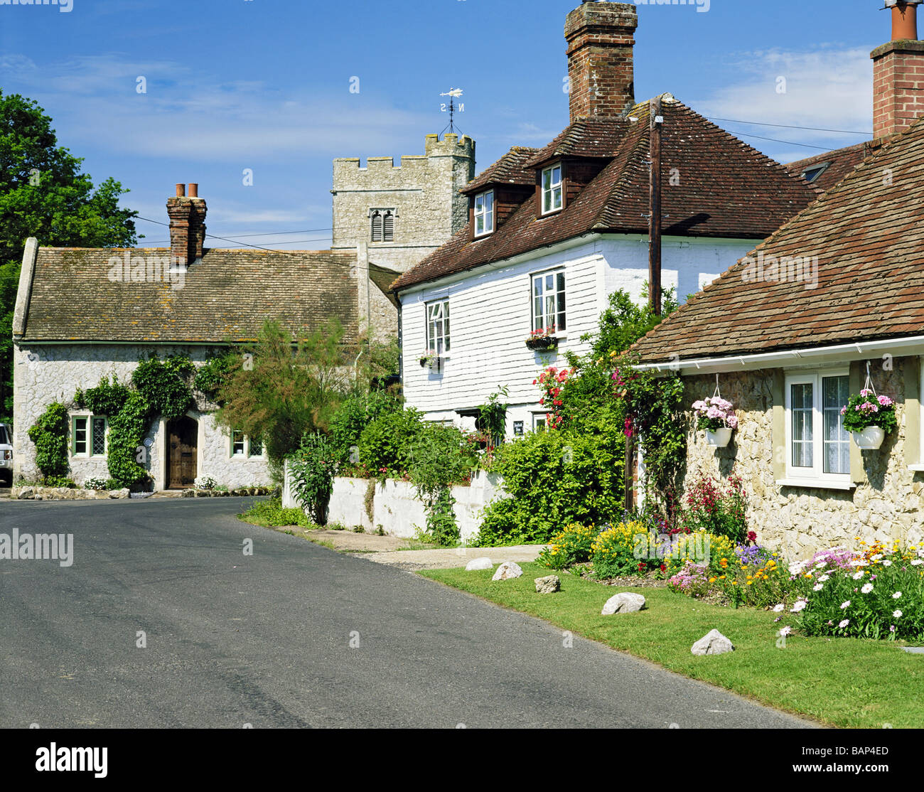 GB KENT ROMNEY MARSH NEWCHURCH VILLAGE Stock Photo, Royalty Free Image