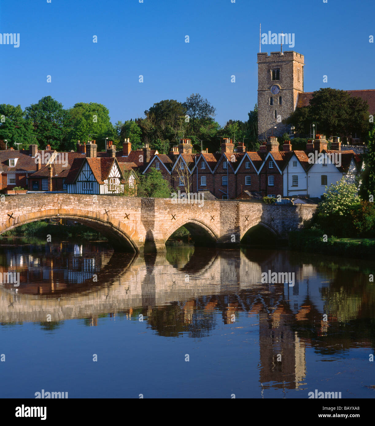 Aylesford Bridge crossing the river Medway, Aylesford, Kent, England