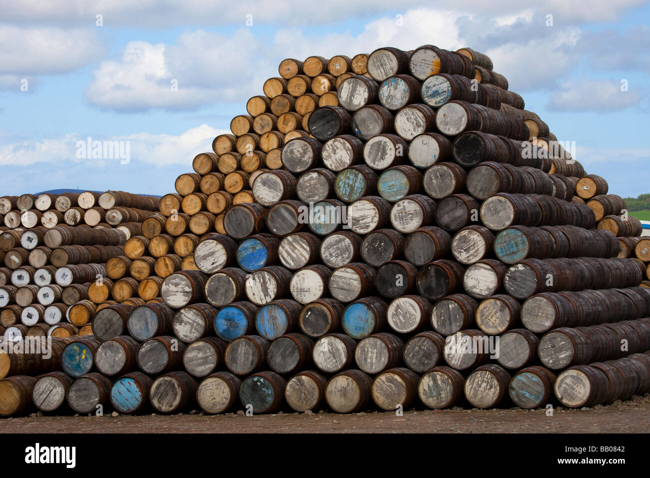 Whisky barrels at Speyside Cooperage, Visitor Centre, Craigellachie