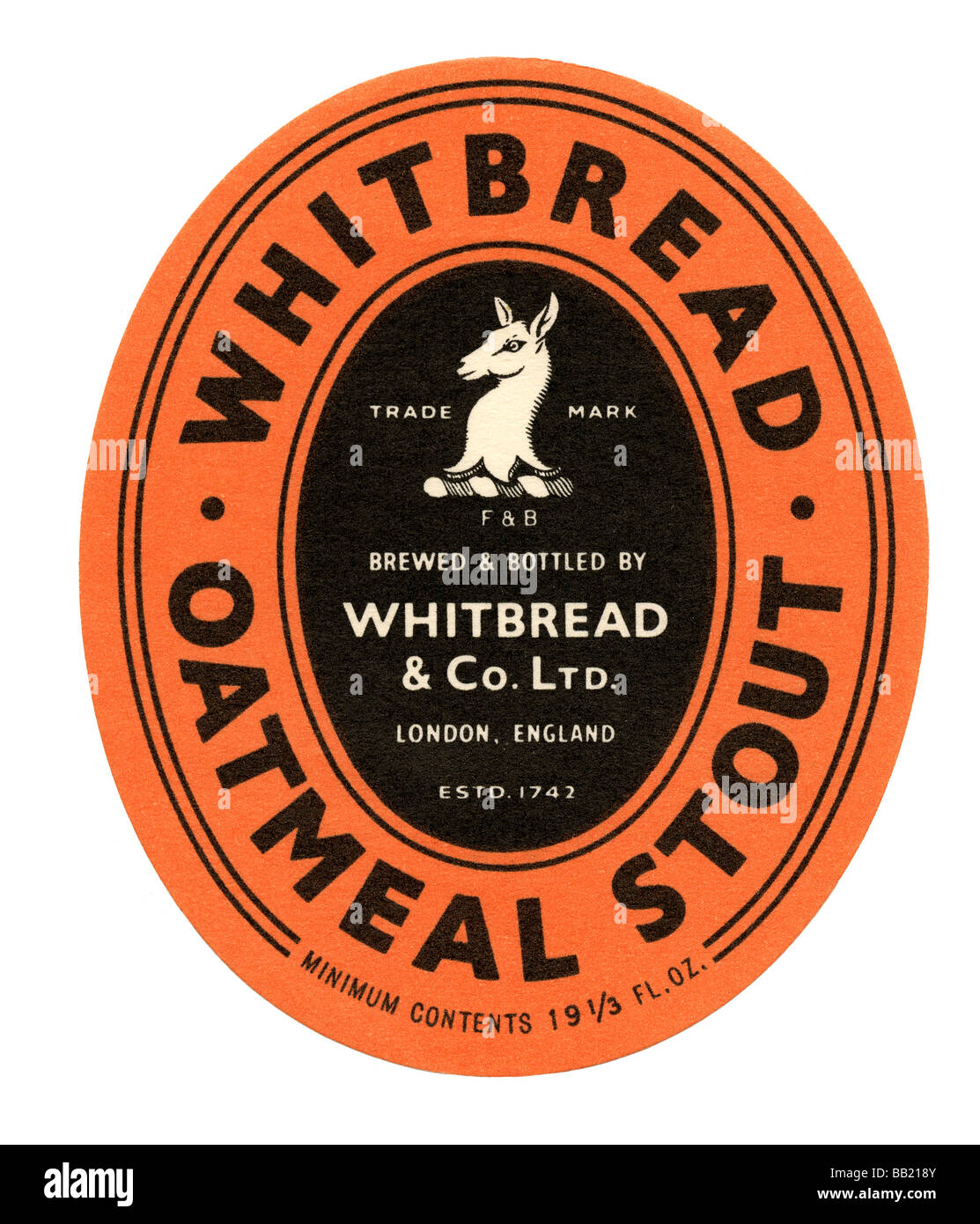 Old British beer label for Whitbread's Oatmeal Stout, London Stock Photo 24016523 Alamy