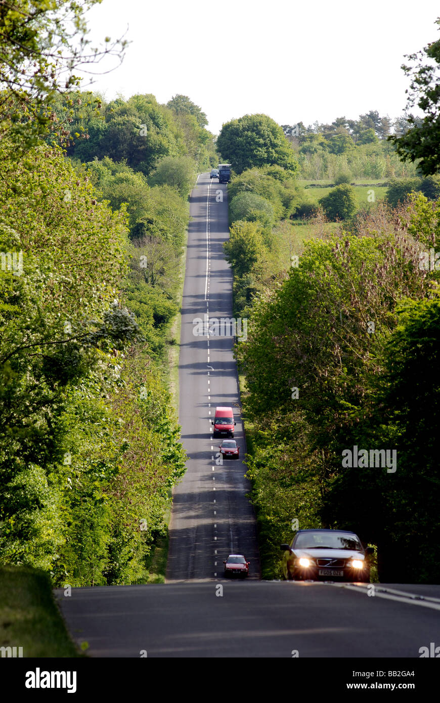 The Fosse Way near Northleach, Gloucestershire, England, UK Stock Photo