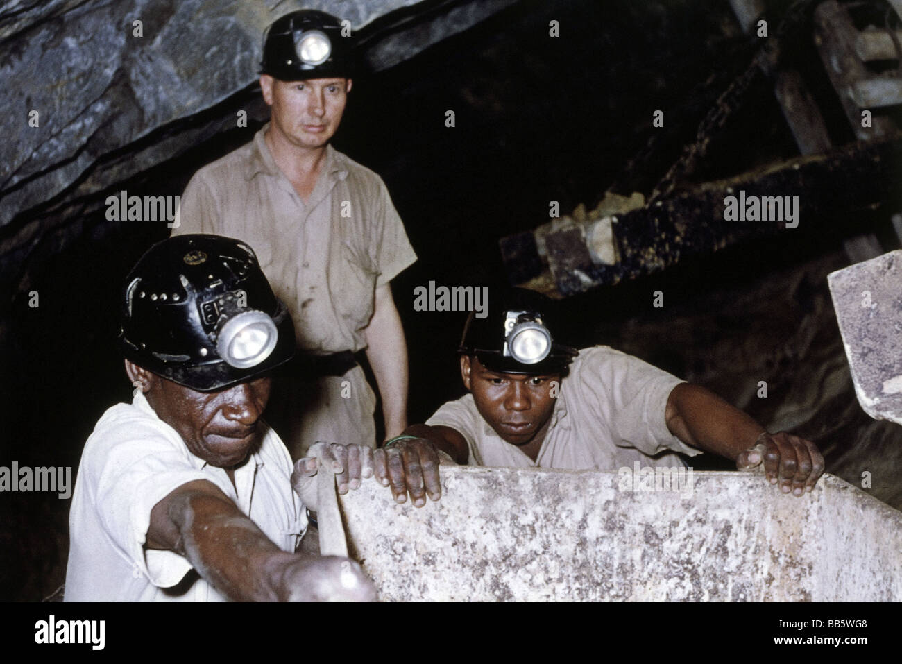 geography/travel, South Africa, mining, coloured workers and a white