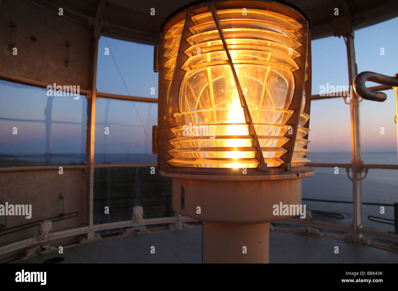detail of bulb flashing in lighthouse Stock Photo, Royalty Free Image