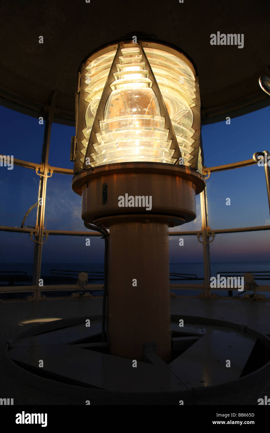 detail of bulb flashing in lighthouse Stock Photo, Royalty Free Image