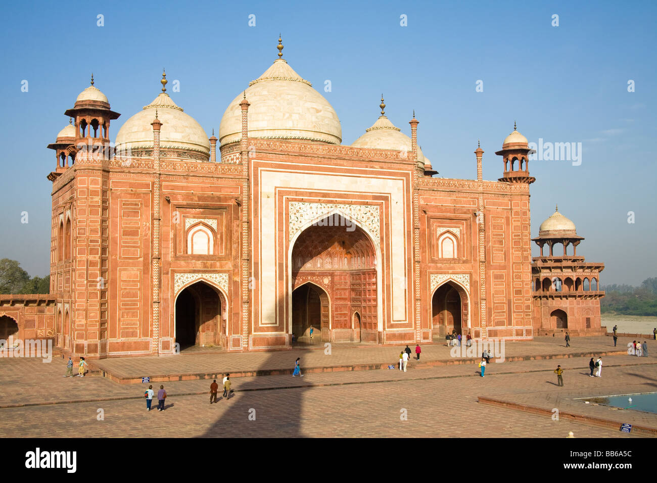 Taj Mahal Mosque Immediately Adjacent To The Taj Mahal Agra Uttar