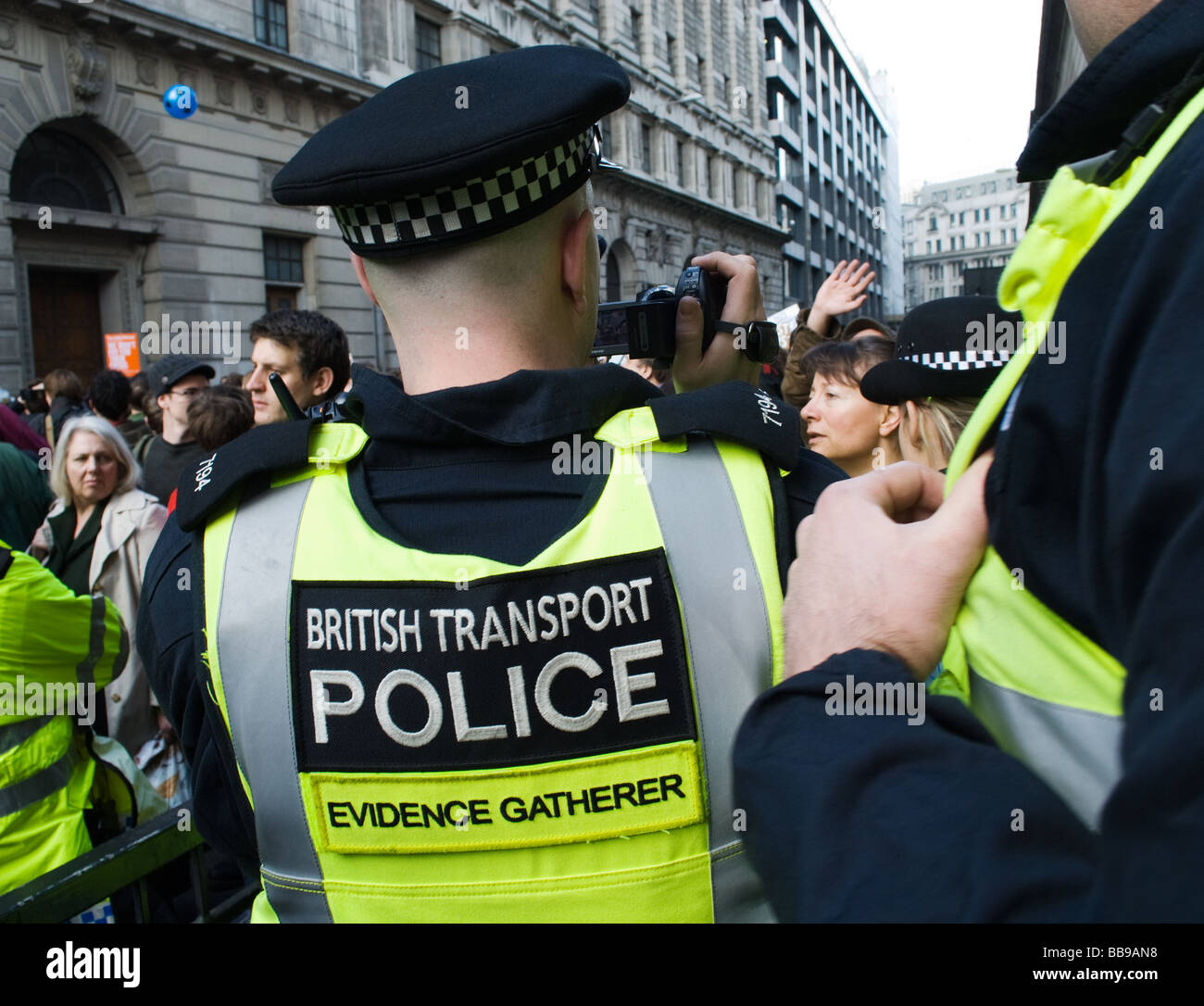 British Transport Police Evidence Gatherer Stock Photo, Royalty Free