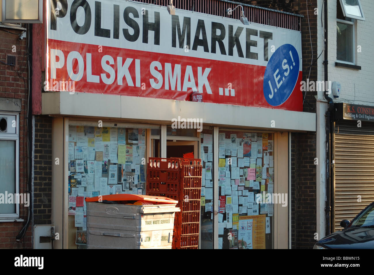 Polish shop in Luton, England Stock Photo, Royalty Free Image 24536881