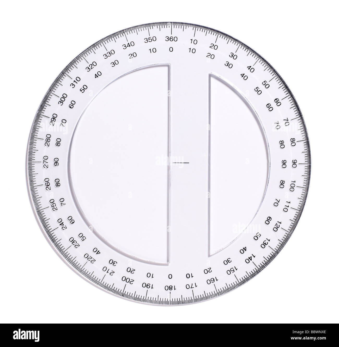 clear Plastic Measuring devices protractor protractors Stock Photo