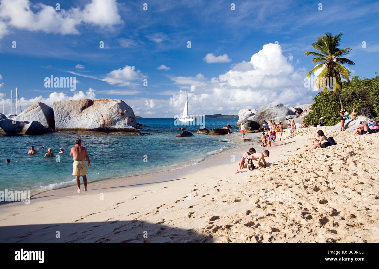 Beach People And Rocks At The Baths On Virgin Gorda British West Indies Caribbean Editorial Use Only Beach People And Rocks At The Baths On Virgin Gorda British West Indies Caribbean Editorial Use Only