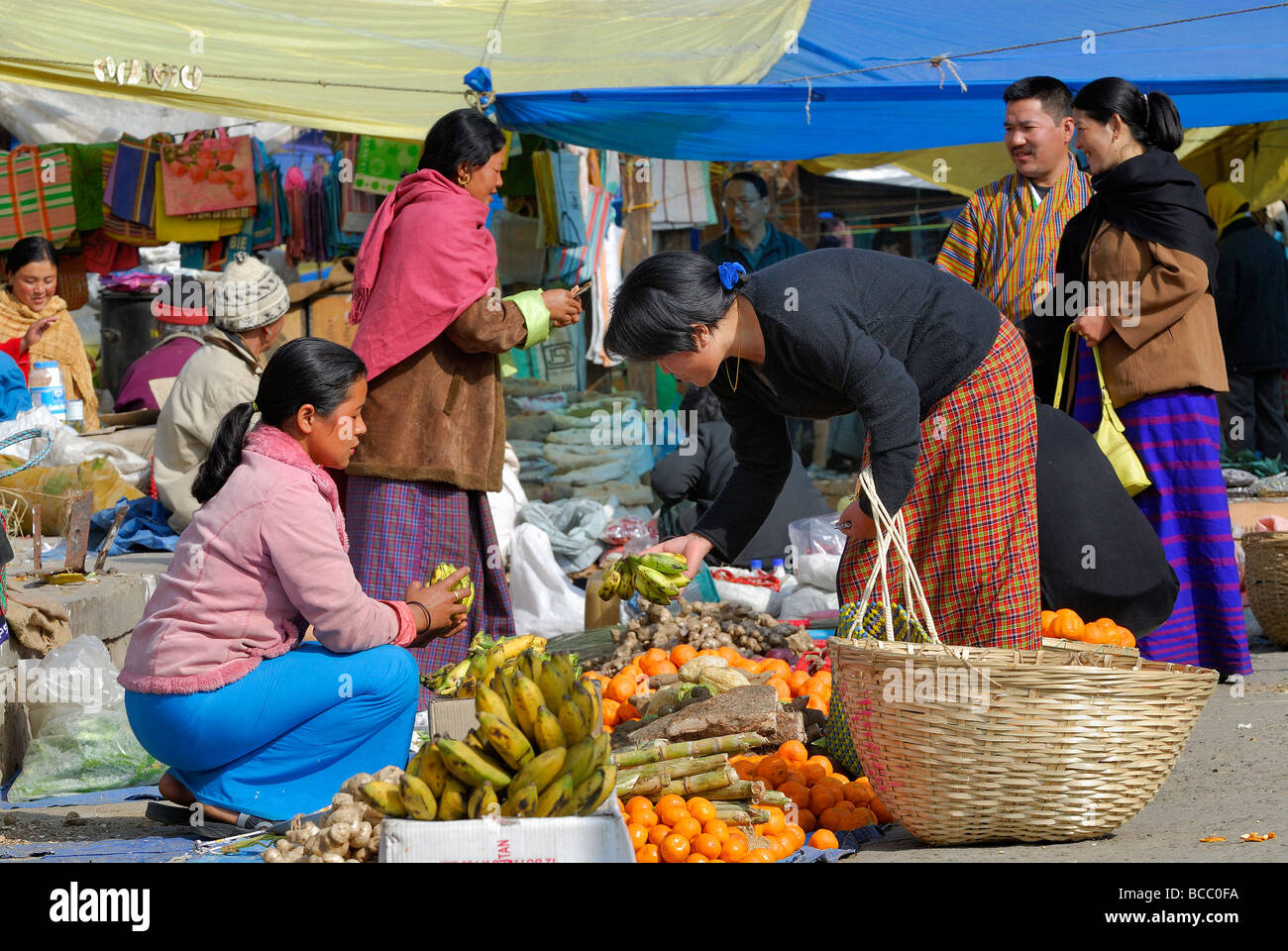 Bhutan, Thimphu, Weekly market Stock Photo, Royalty Free Image