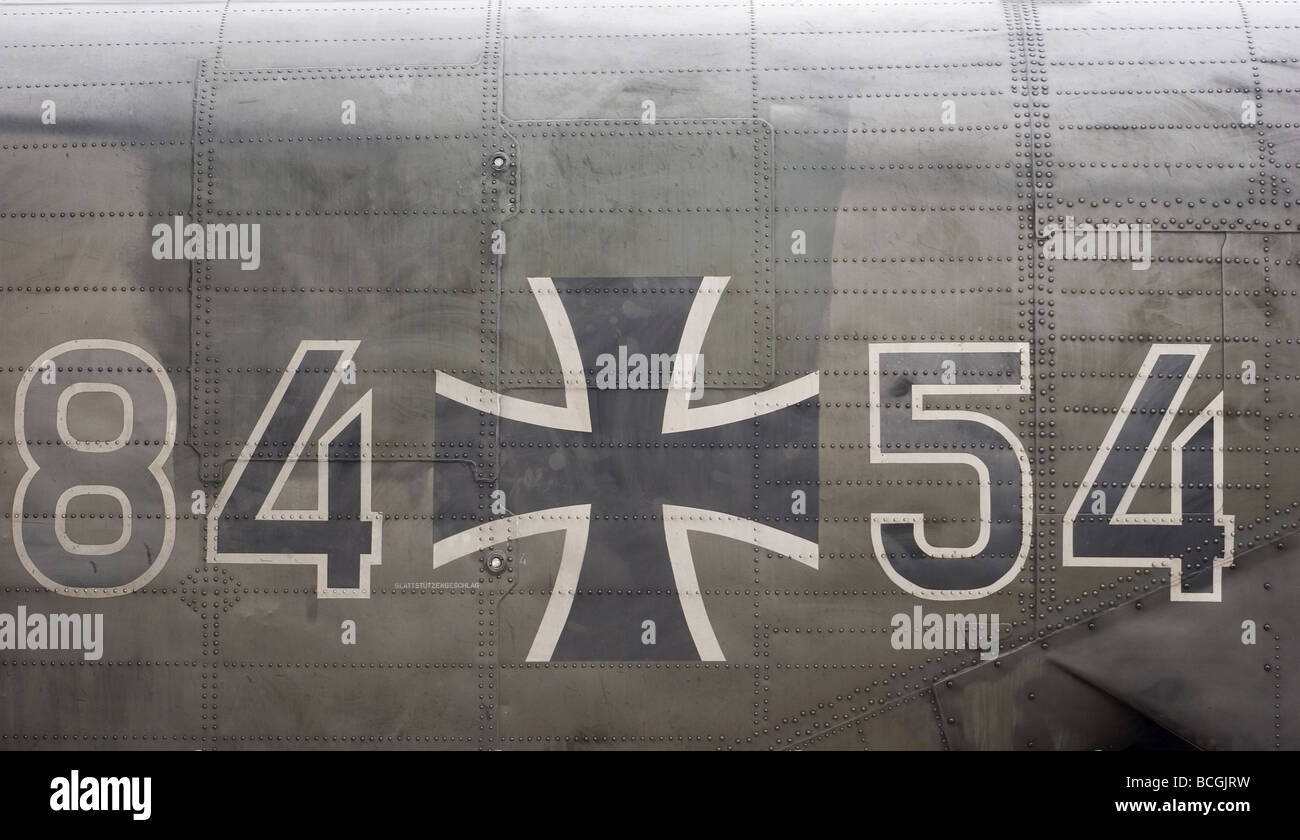 German Air Force Emblem Iron Cross Luftwaffe on side of fuselage Stock