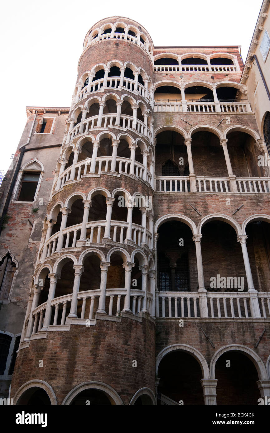 Venice the snail spiral staircase tower of the Bovolo palace Stock