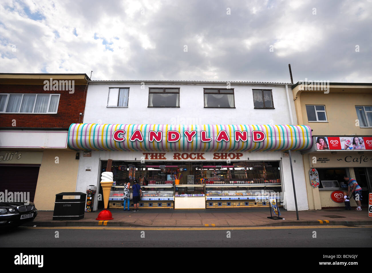 Candyland Rock Shop On Cleethorpes Seafront Stock Photo, Royalty Free