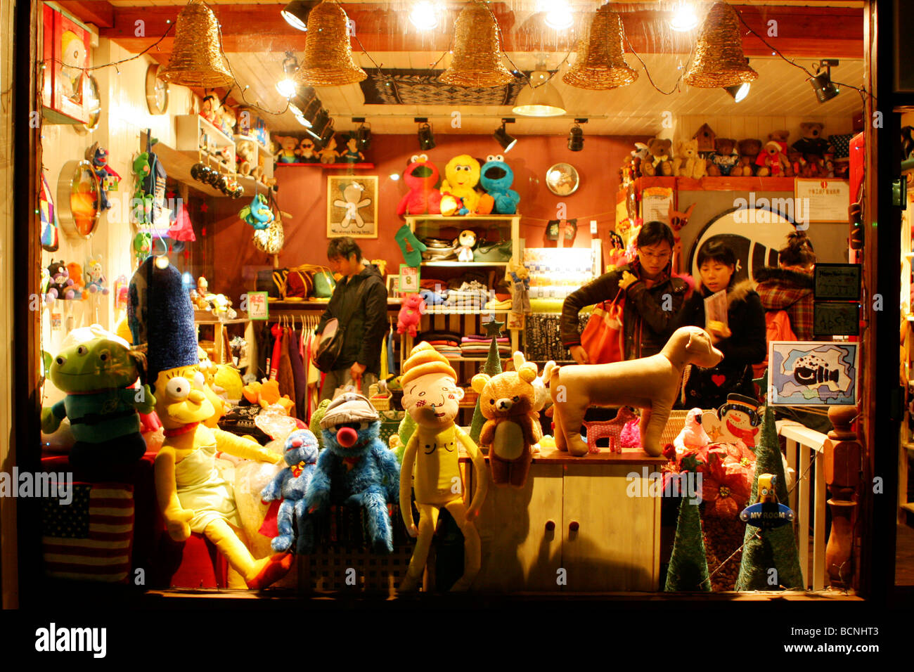 Window display of a trendy toy store, Xiamen, Fujian Province, China