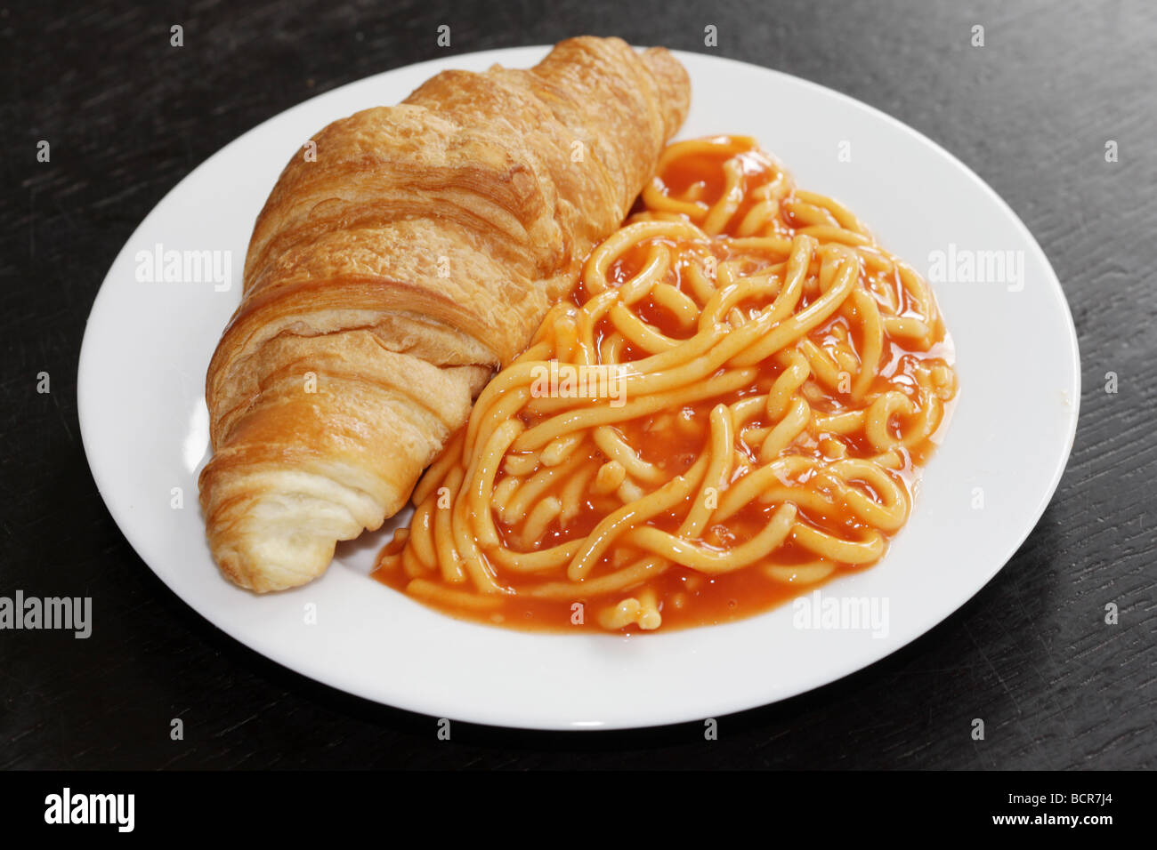 Alternate Breakfast Idea Of A Freshly Baked Croissant With Tinned