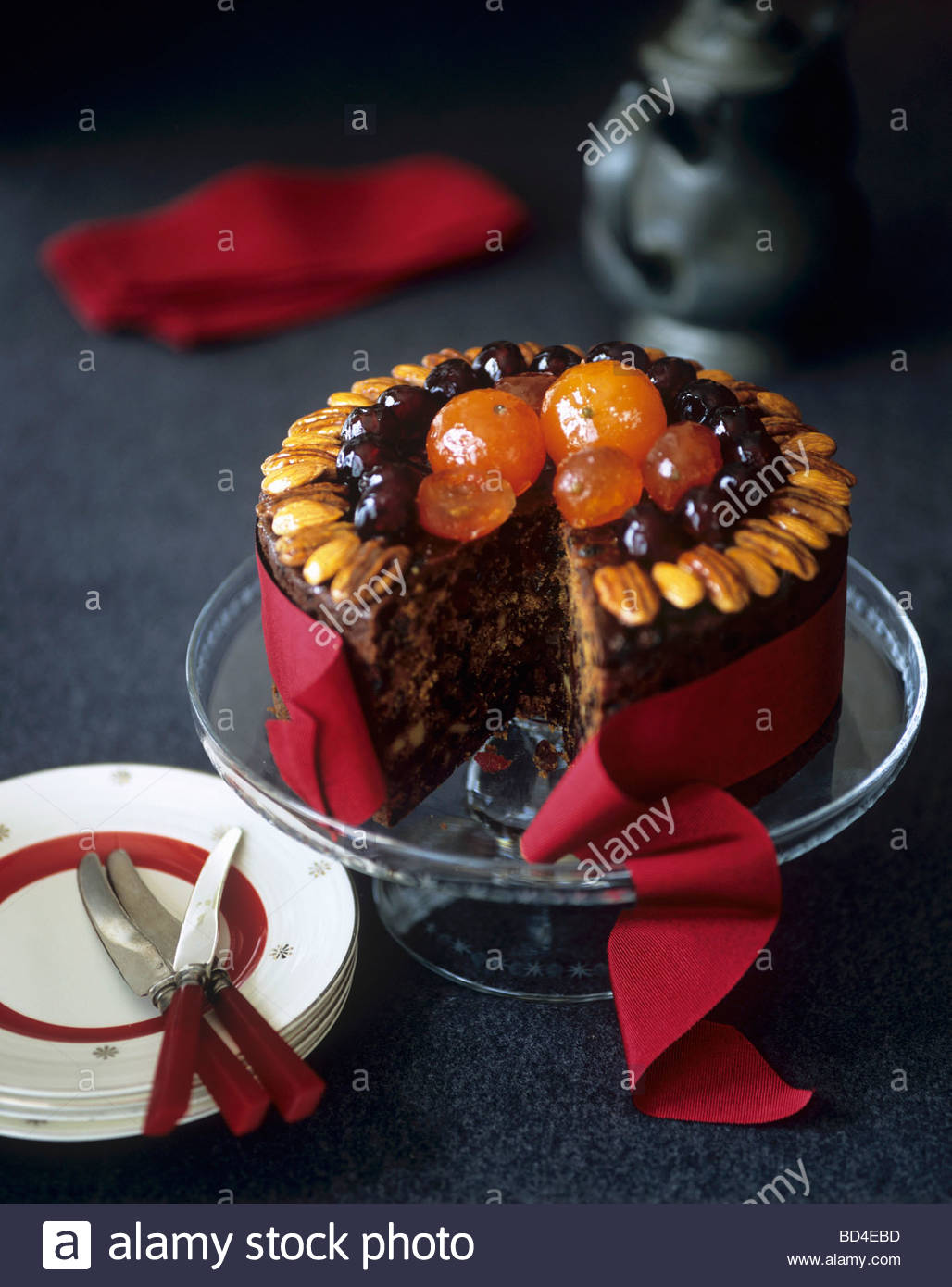 Crystallised fruit in christmas pudding cake Crystallised fruit in christmas pudding cake
