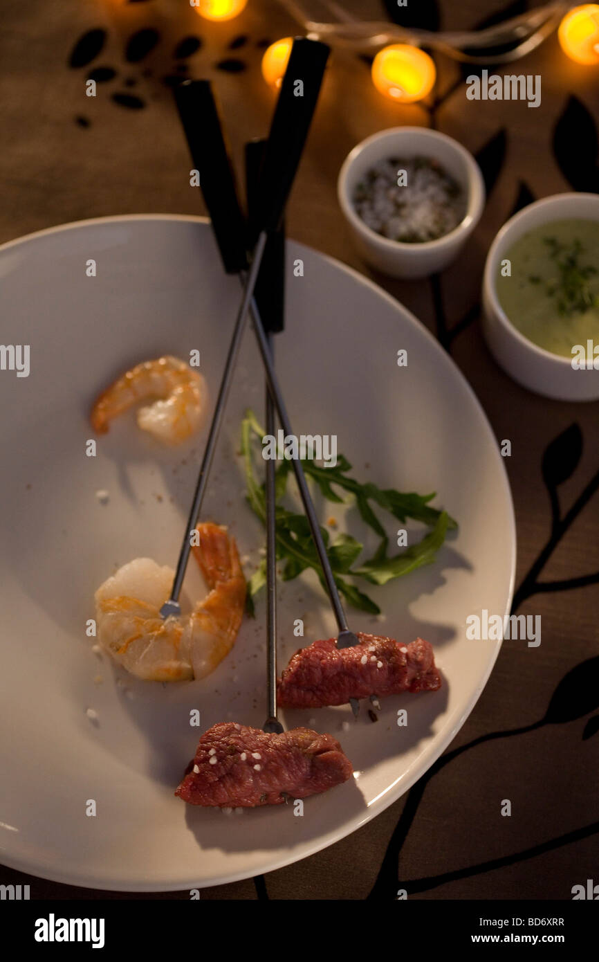 Meat Fondue Stock Photo, Royalty Free Image 25353659 Alamy