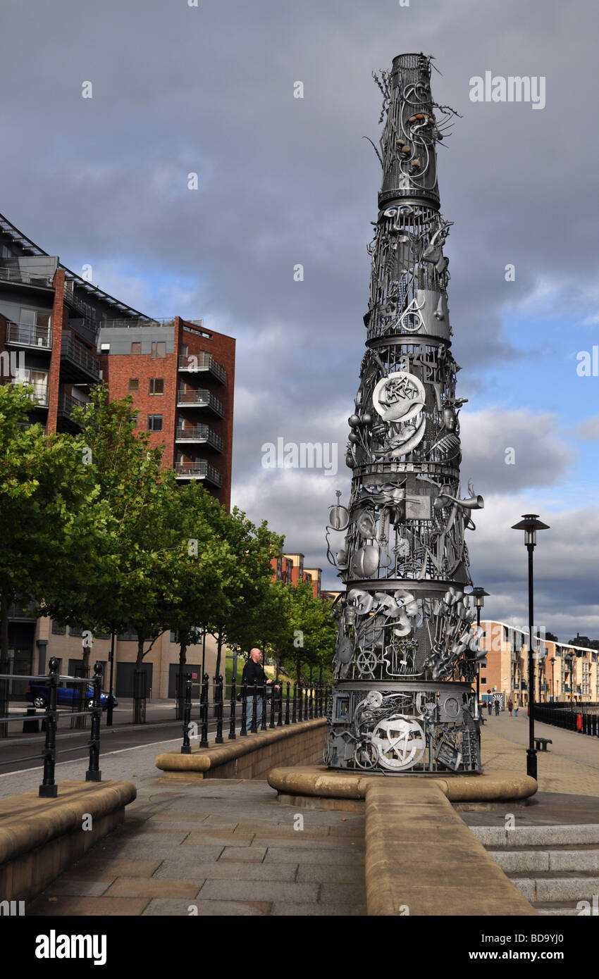 the Blacksmiths Needle sculpture newcastle gateshead quayside Stock