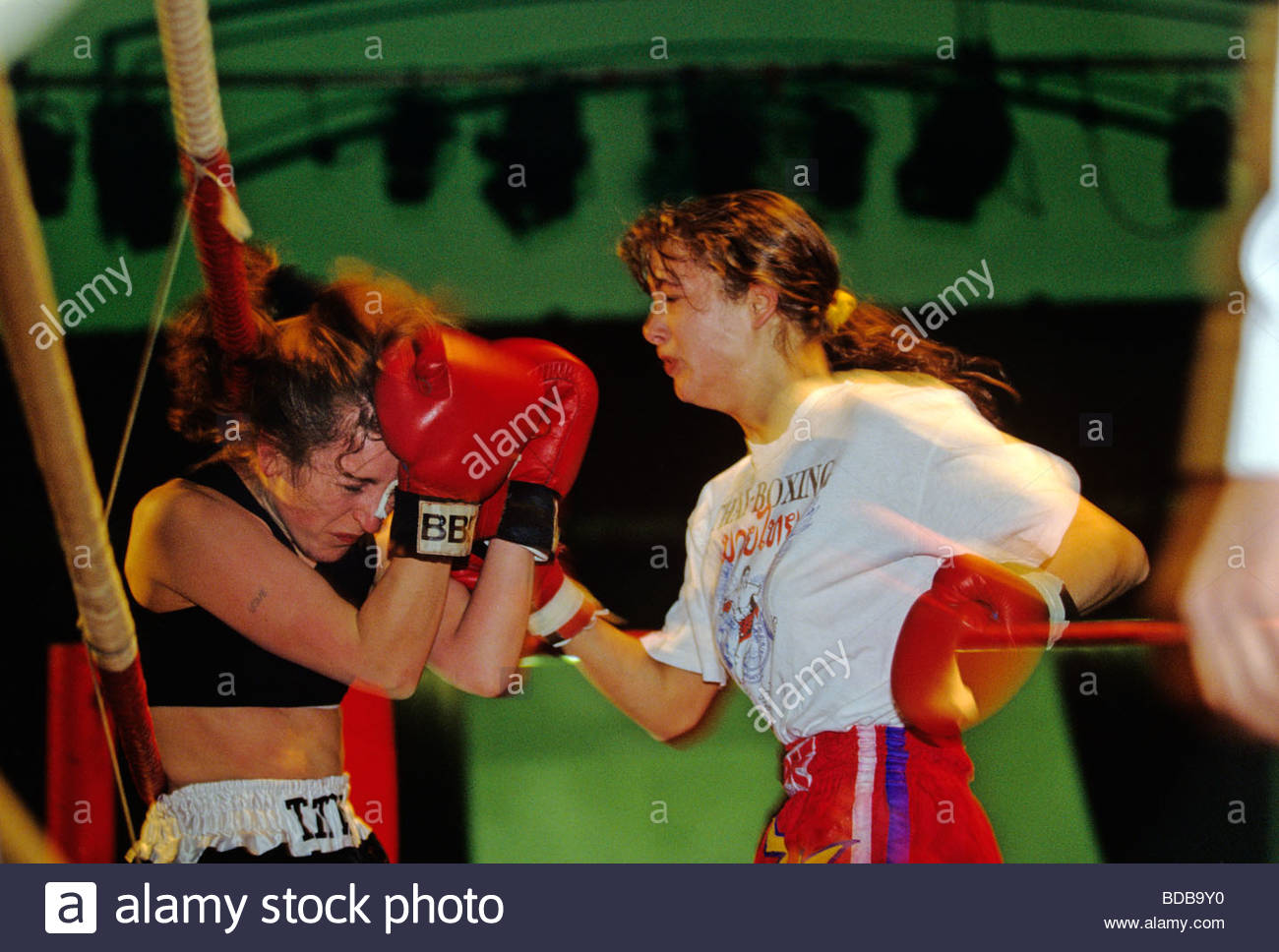 Women's boxing tournament at York Hall, Bethnal Green, London Stock