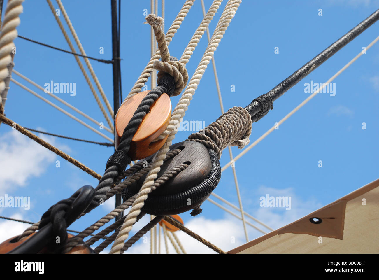 Ships wooden block and tackle Stock Photo, Royalty Free Image 25471701