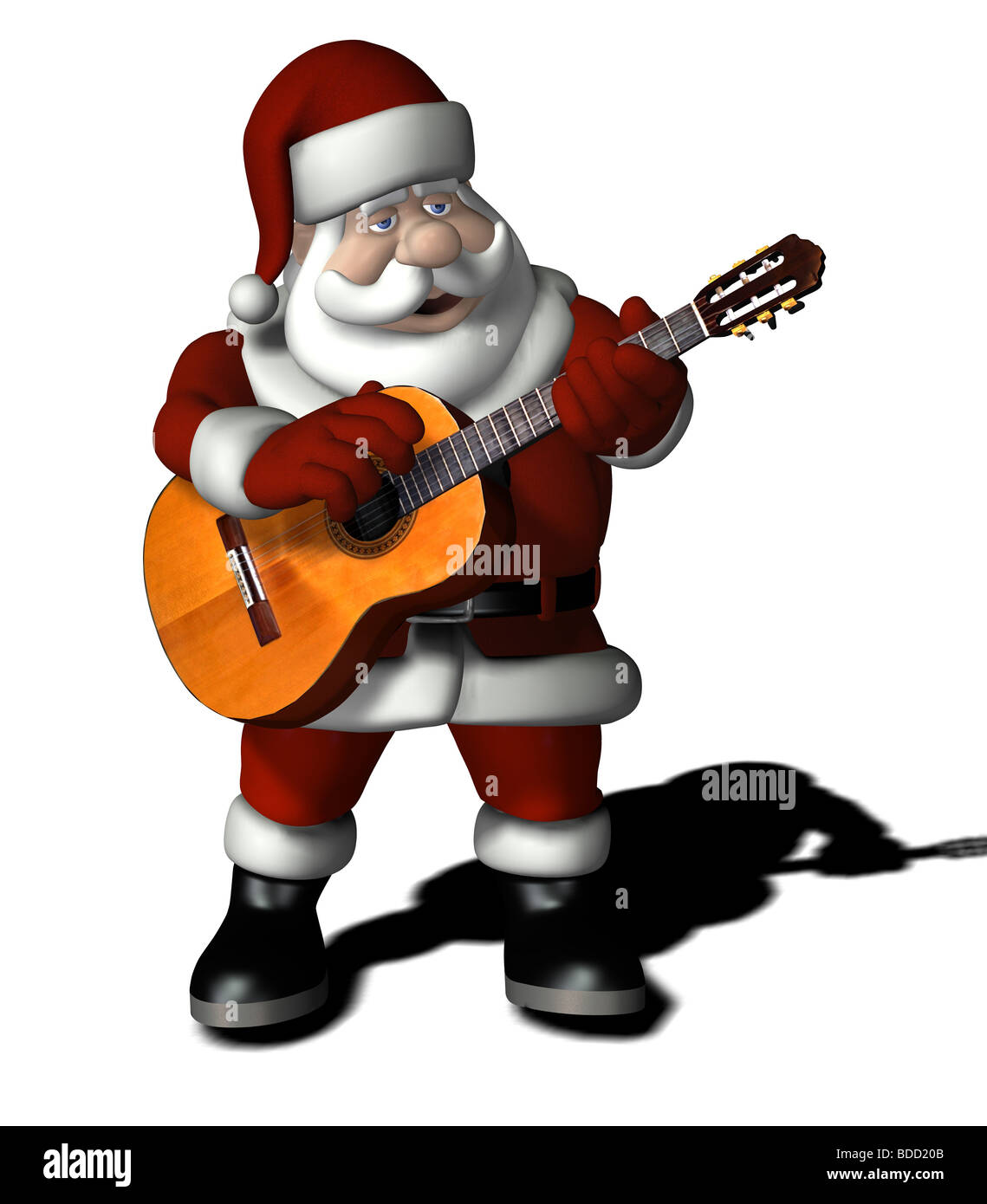 Santa Claus singing with a guitar cartoon Stock Photo 25487851 Alamy