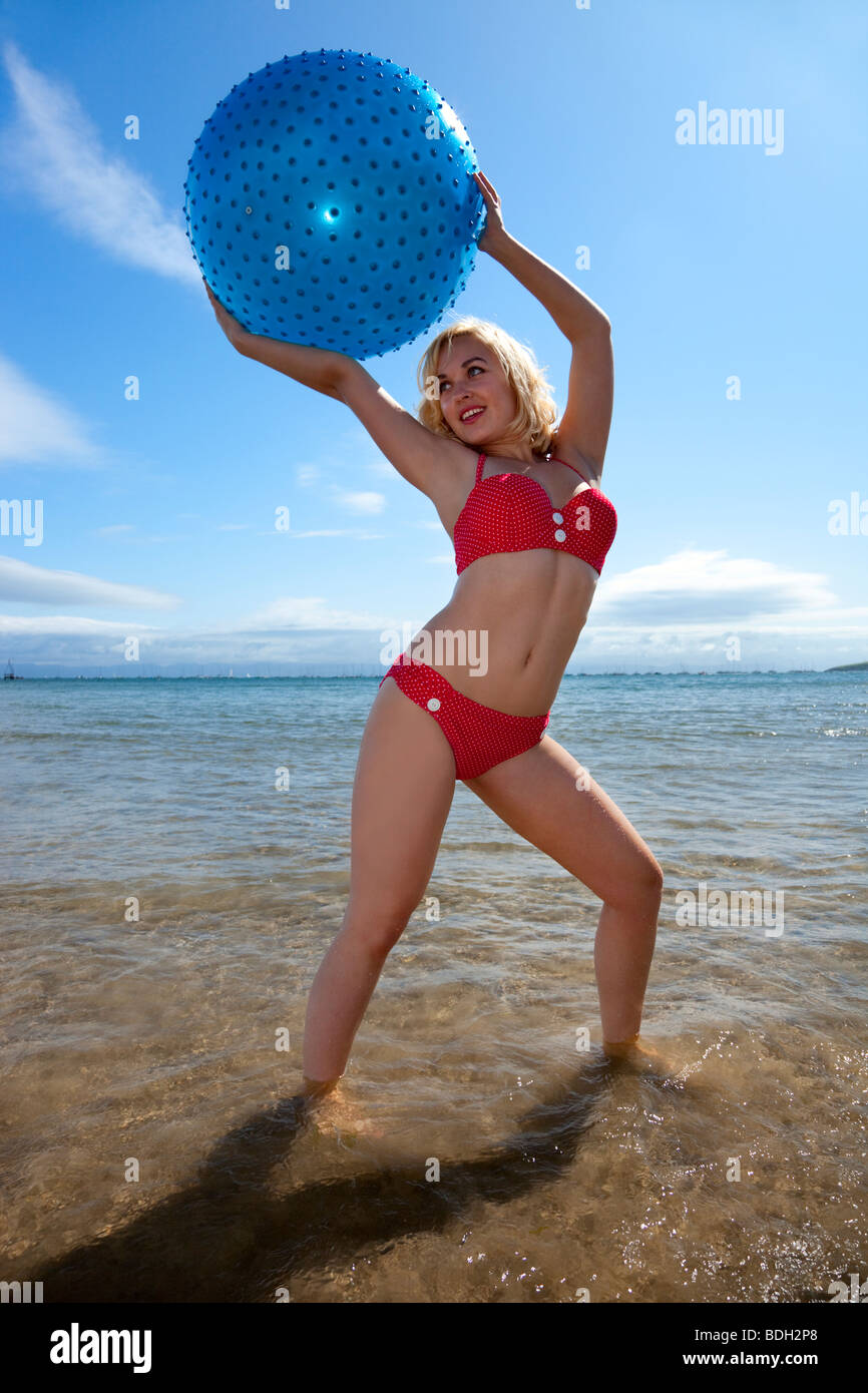 Red Polka Dot Bikini Hi Res Stock Photography And Images Alamy