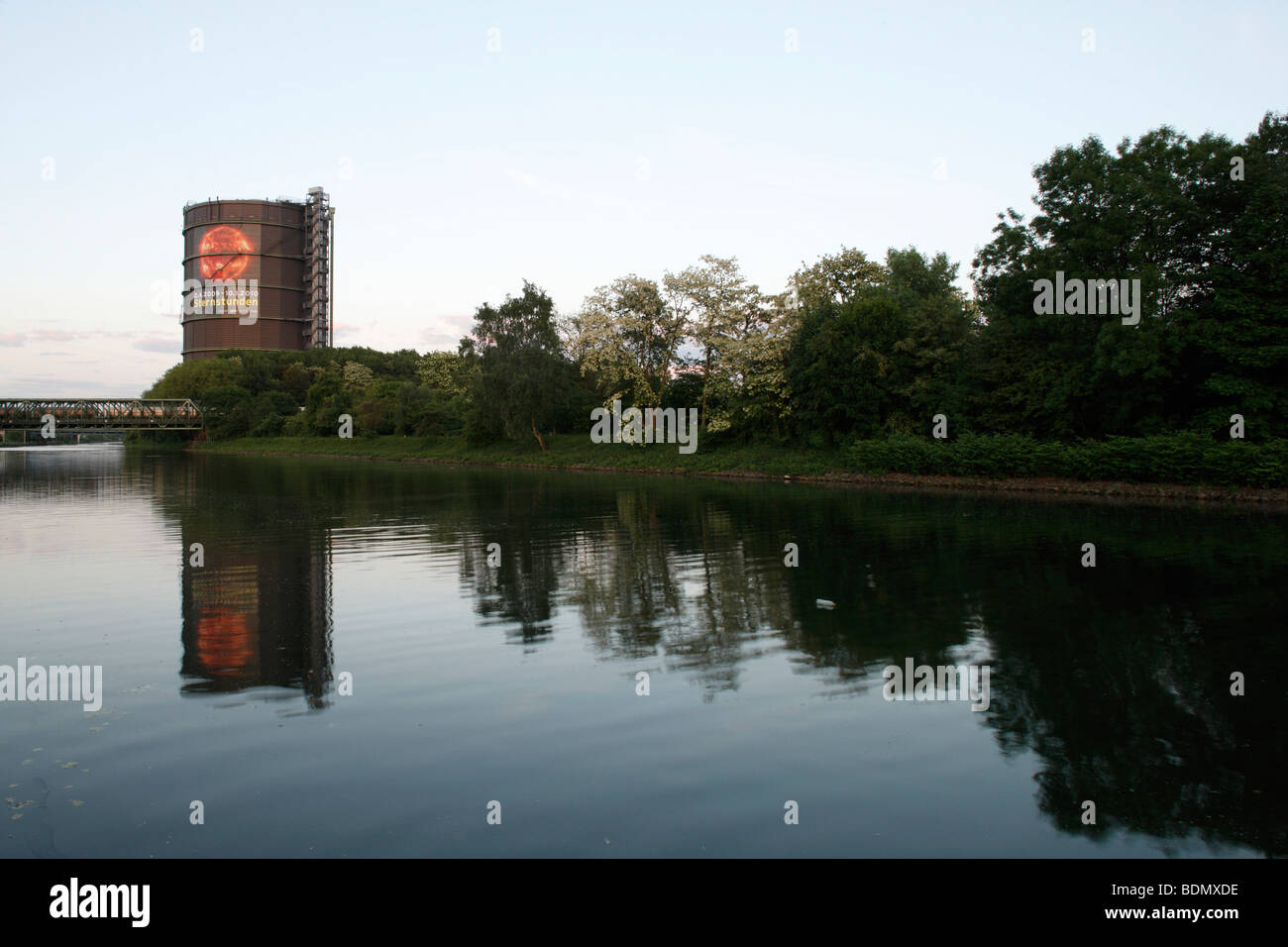 Oberhausen Gasometer Blick Ber Den Rhein Herne Kanal Stock Photo Alamy