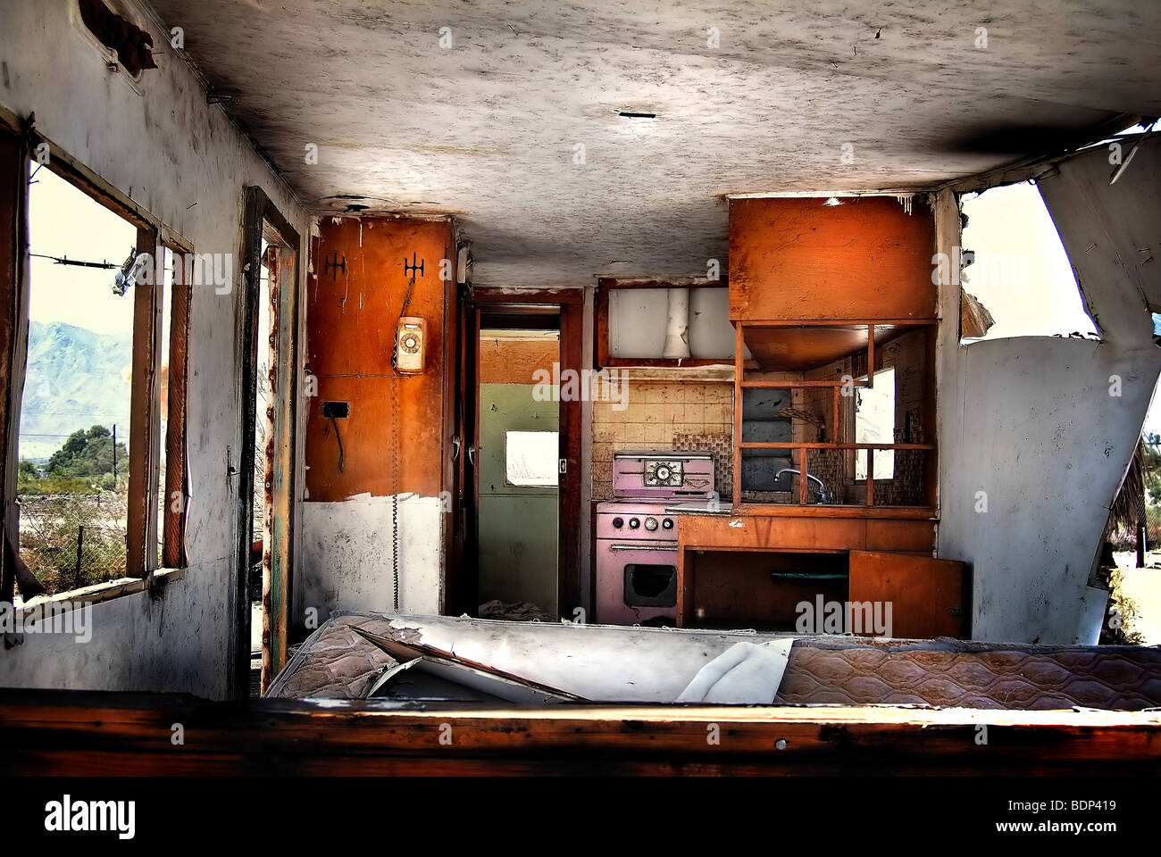 Interior Of An Old Derelict Caravan Interior Of An Old Derelict Caravan