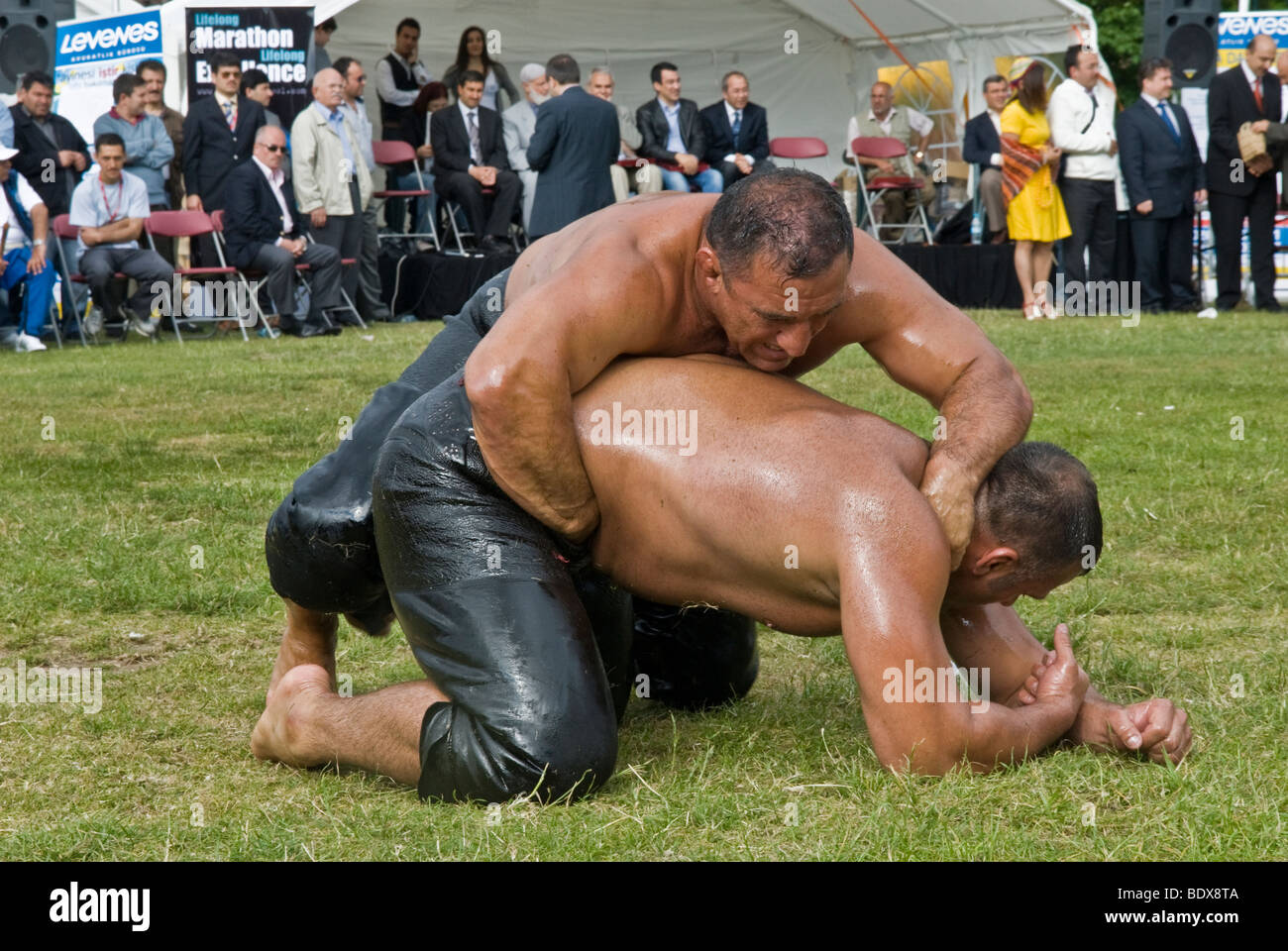 Turkish Wrestlers Stock Photo Alamy