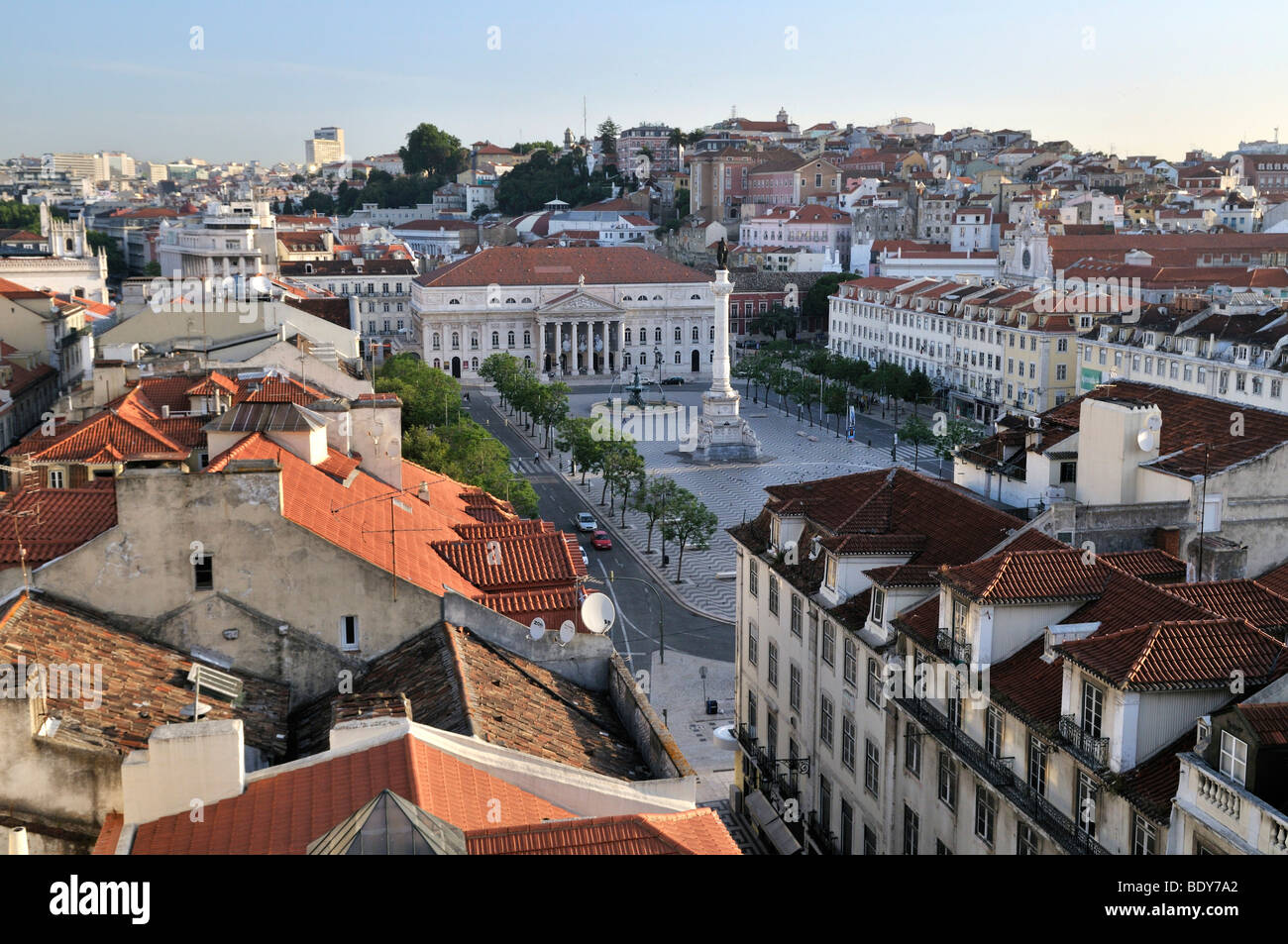 View Of The Praca Rossio Square From The Elevador Santa Justa Elevator