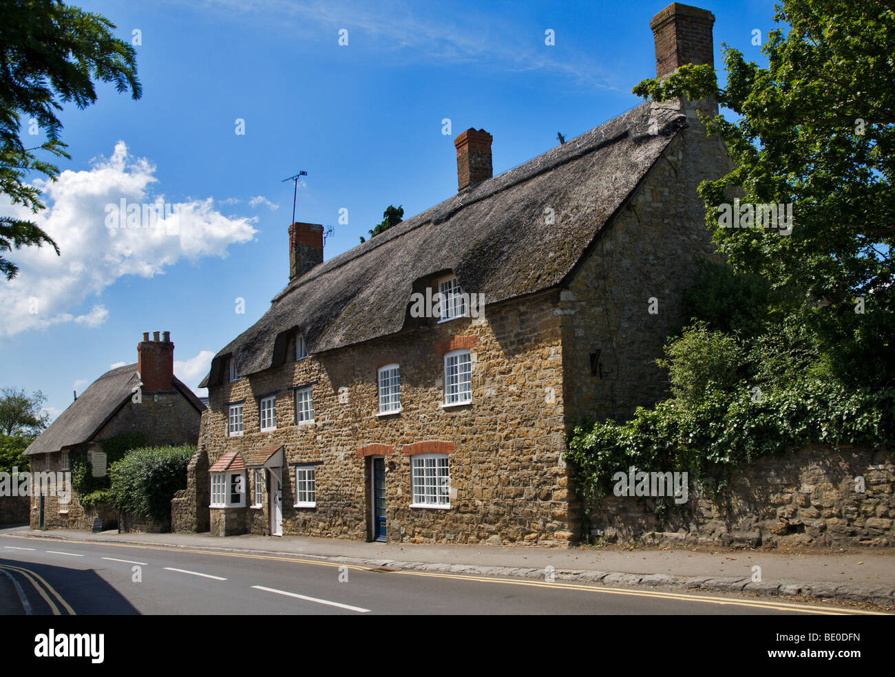 Street In Abbotsbury, Dorset, England Stock Photo, Royalty Free Image