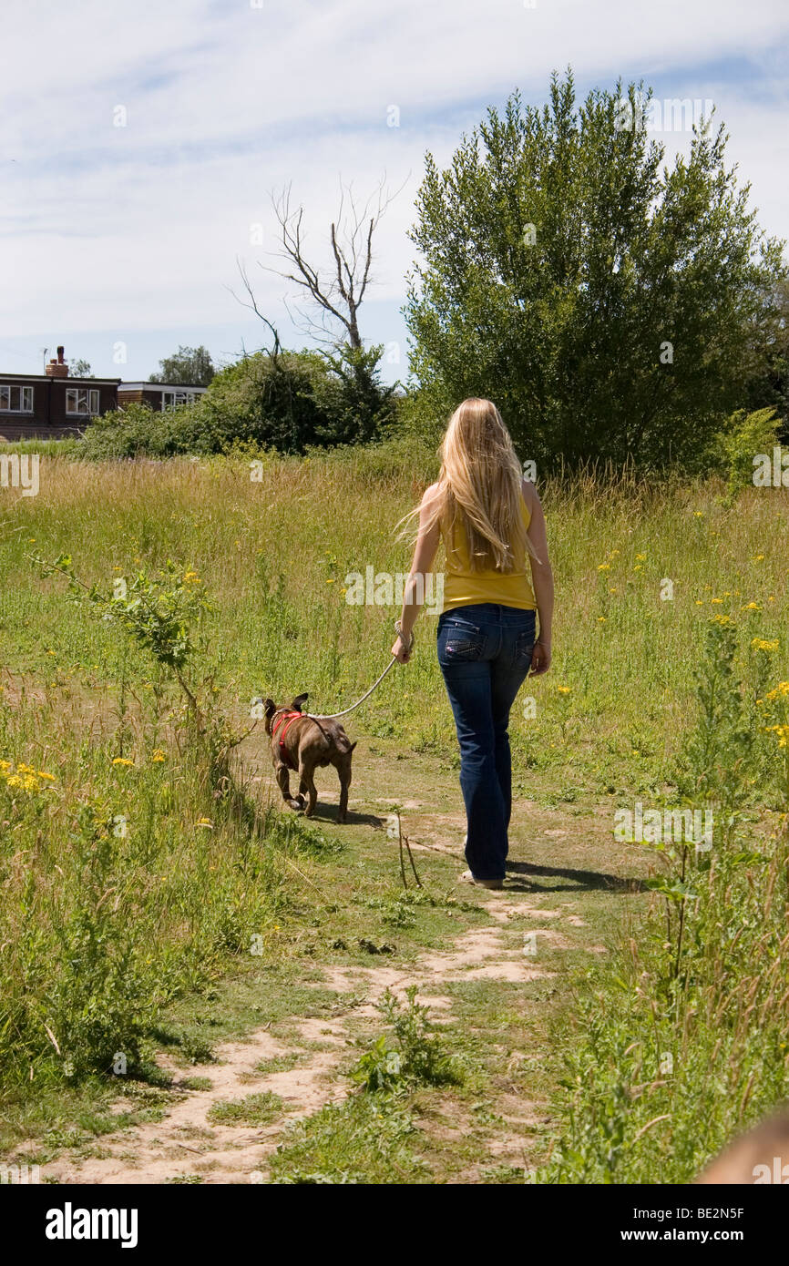 Woman Walking Exercise With Dog Woman Walking Exercise With Dog