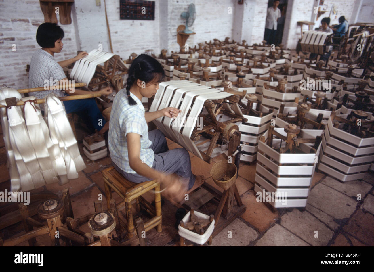 Women working in a silk factory in Beijing during the Cultural Stock