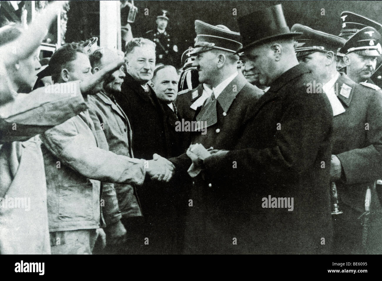 Adolf Hitler at the launch of the battleship Bismarck on February Stock Photo, Royalty Free