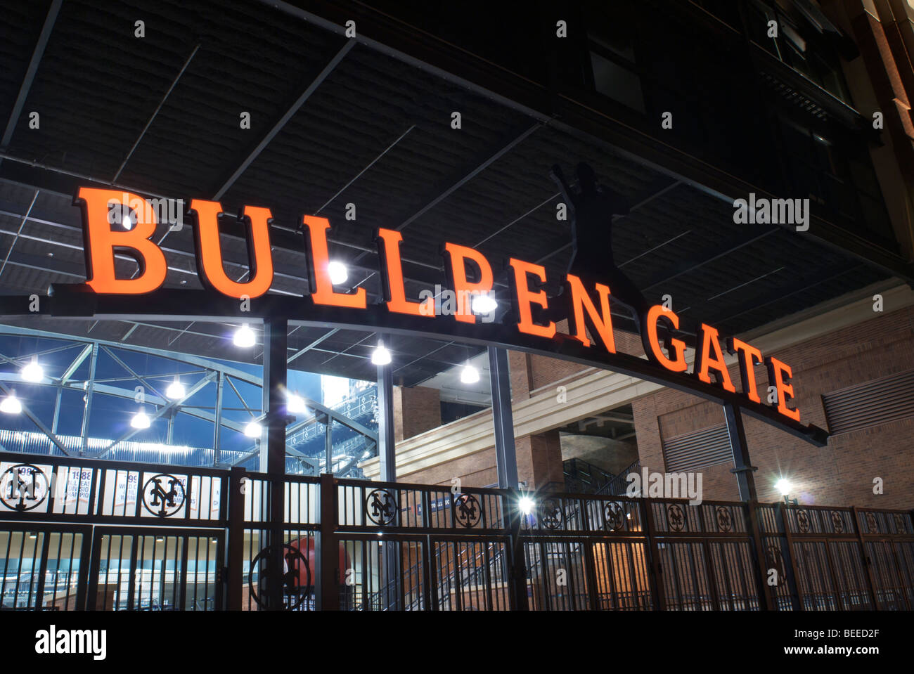 Bullpen Gate Citi Field Corona New York Stock Photo, Royalty Free Image