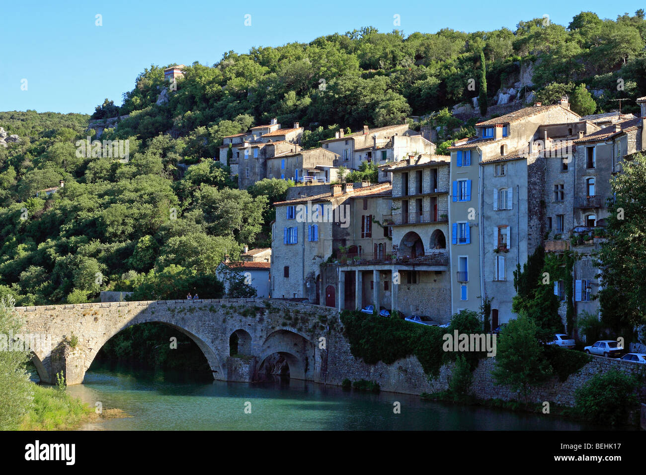 The village of Sauve in the Gard, France Stock Photo, Royalty Free