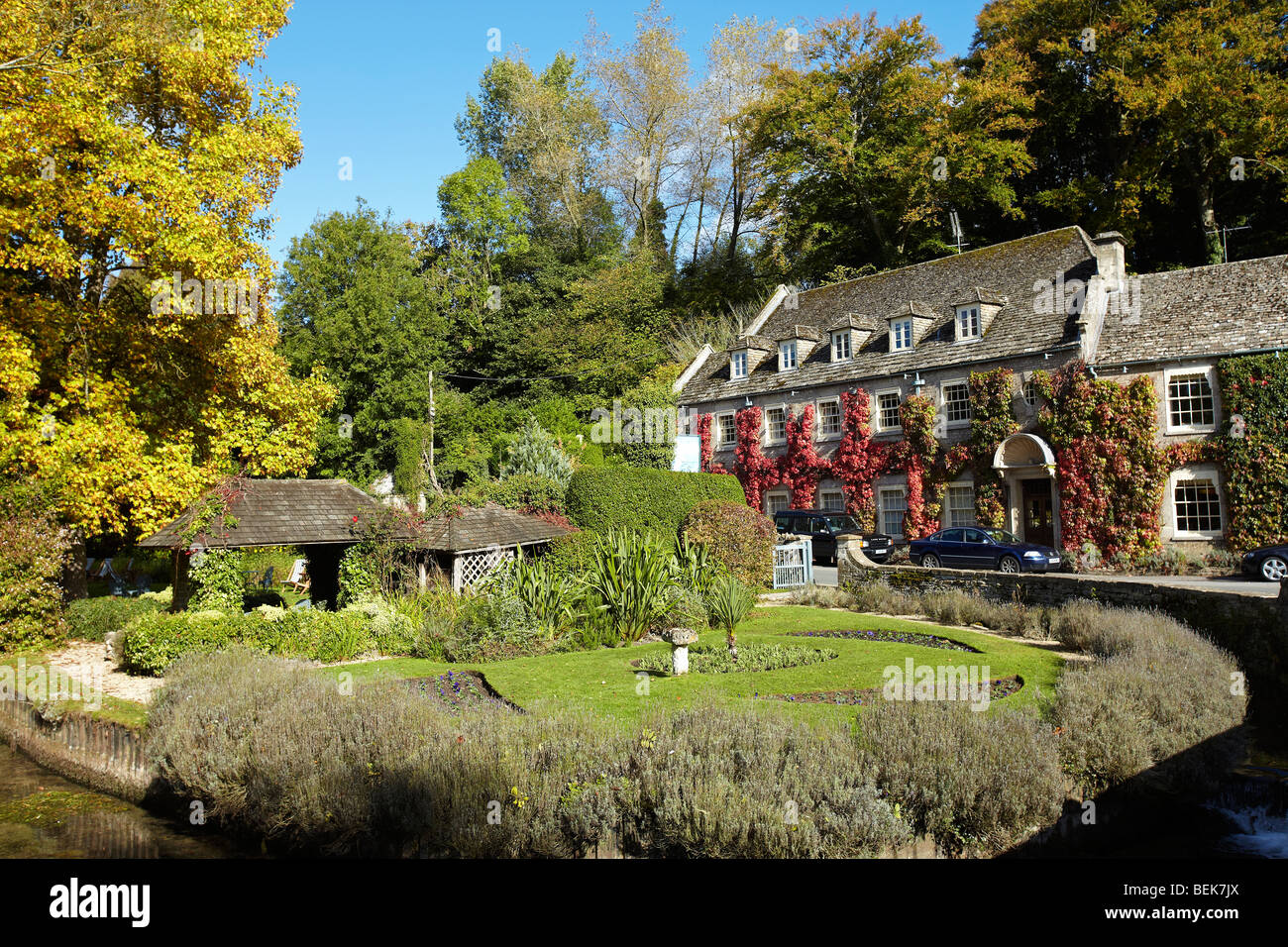 The Swan Hotel in Bibury, the Cotswolds, Gloucestershire, England, UK