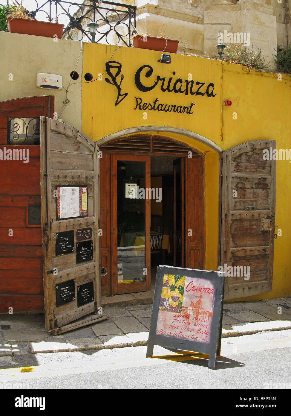 Crianza Restaurant, Valletta, Malta Stock Photo, Royalty Free Image