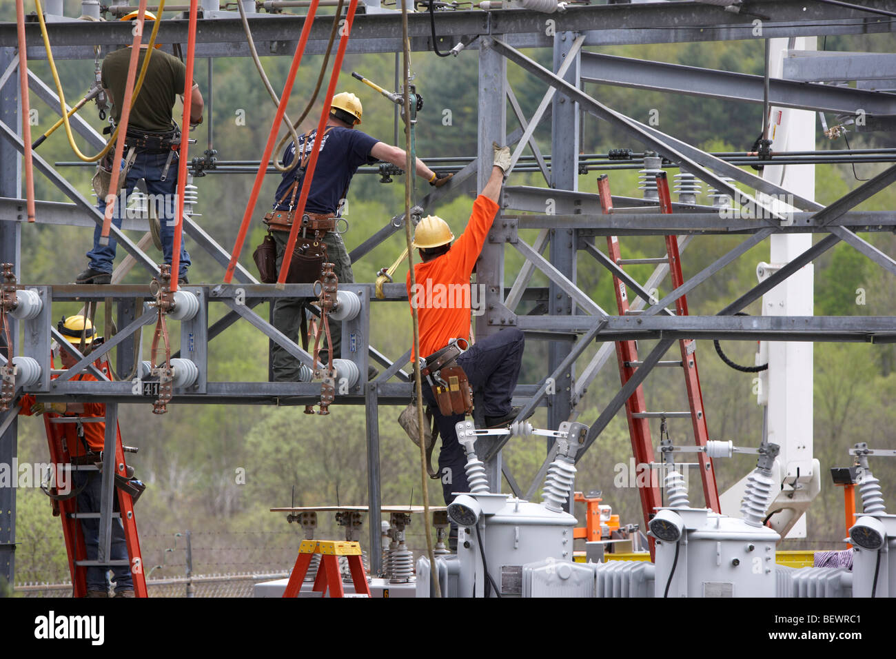 Utility Workers Updating Electrical Substation Stock Photo 26382721