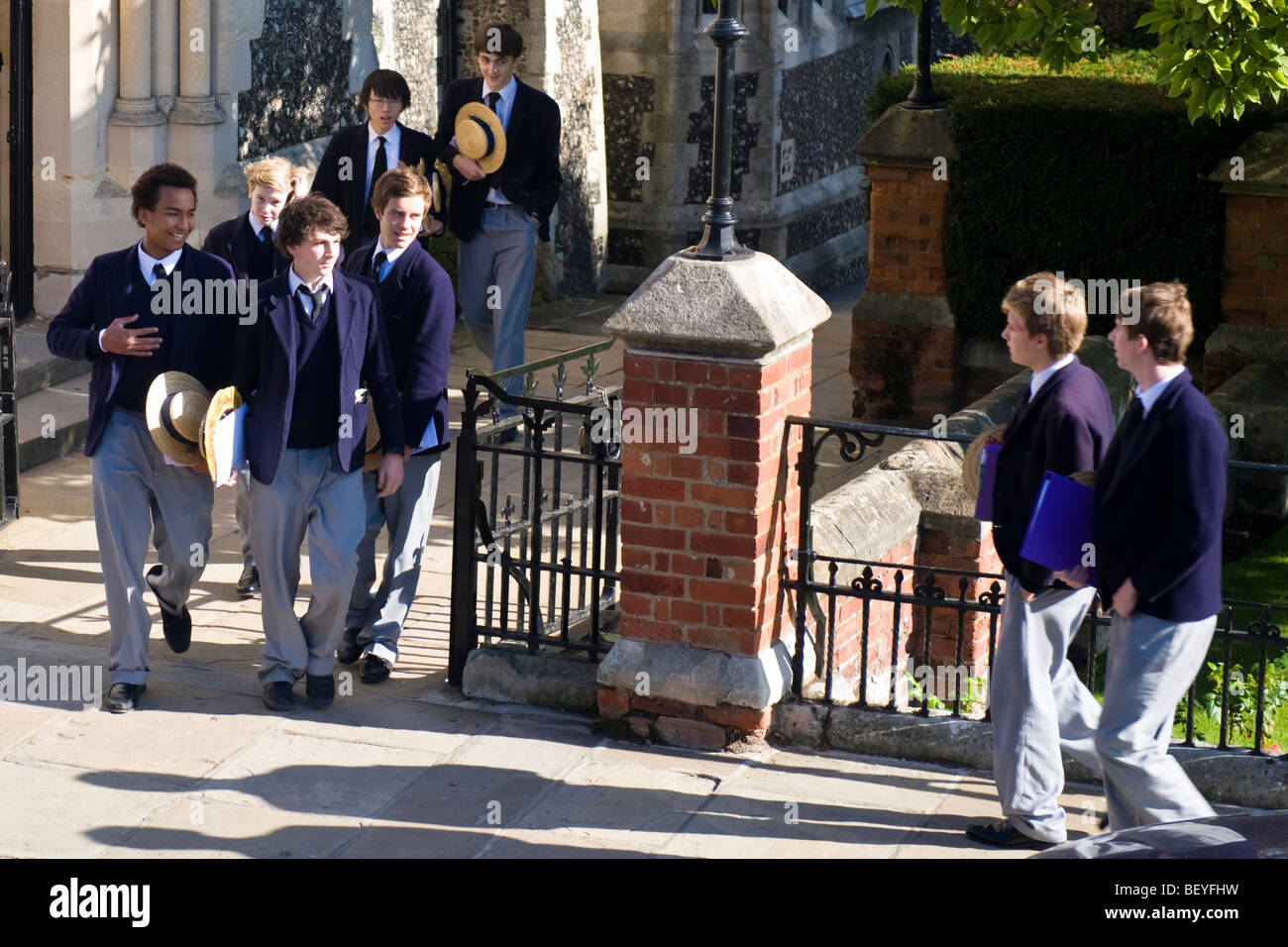 Harrow on the Hill , Harrow School pupils or students in uniform Stock
